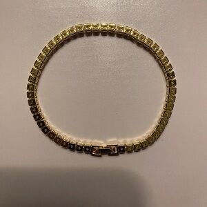 7CT Princess Cut Lab Created Diamond Tennis Bracelet 14k Gold Plated